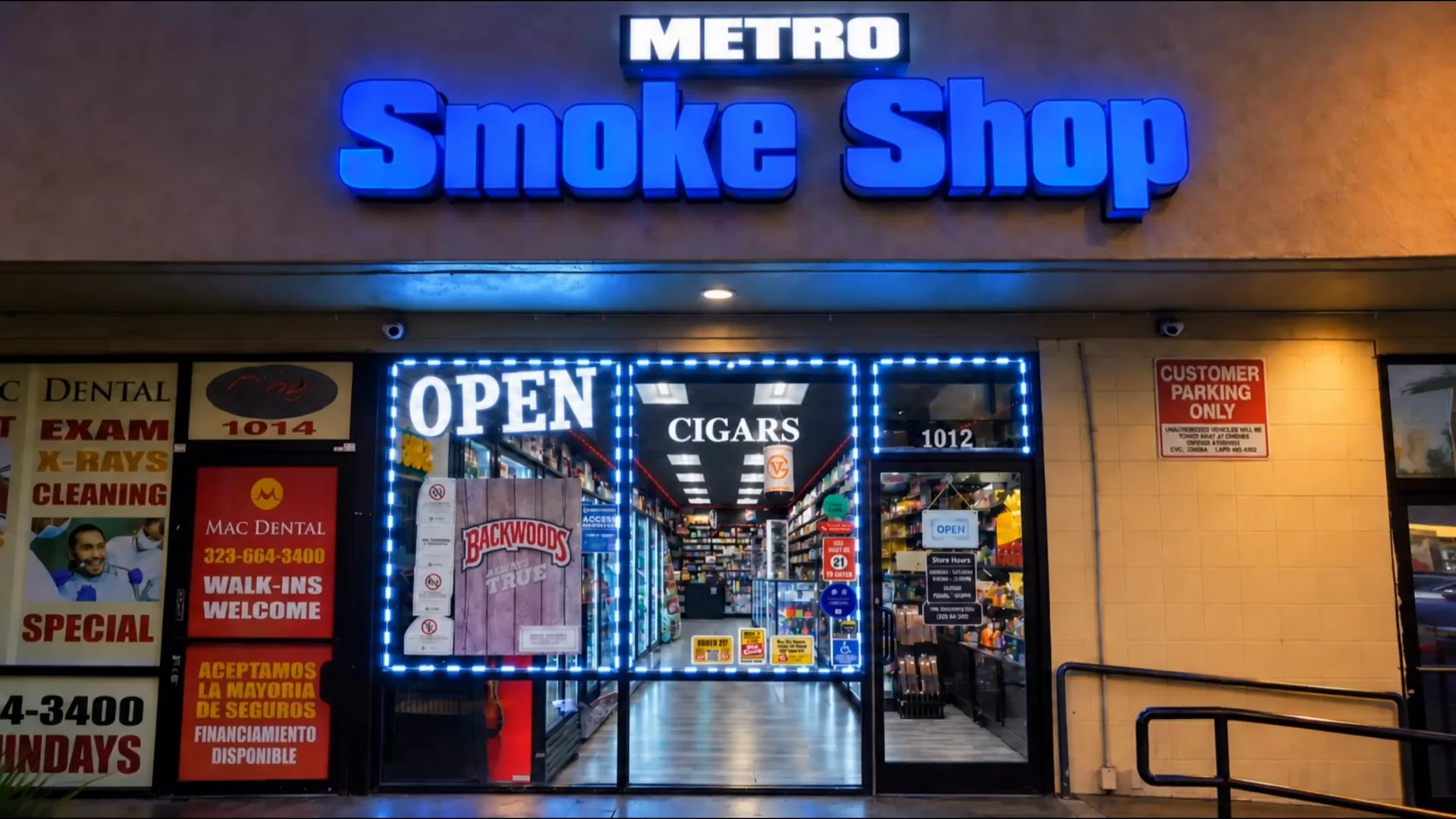 Metro Smoke Shop website hero visual