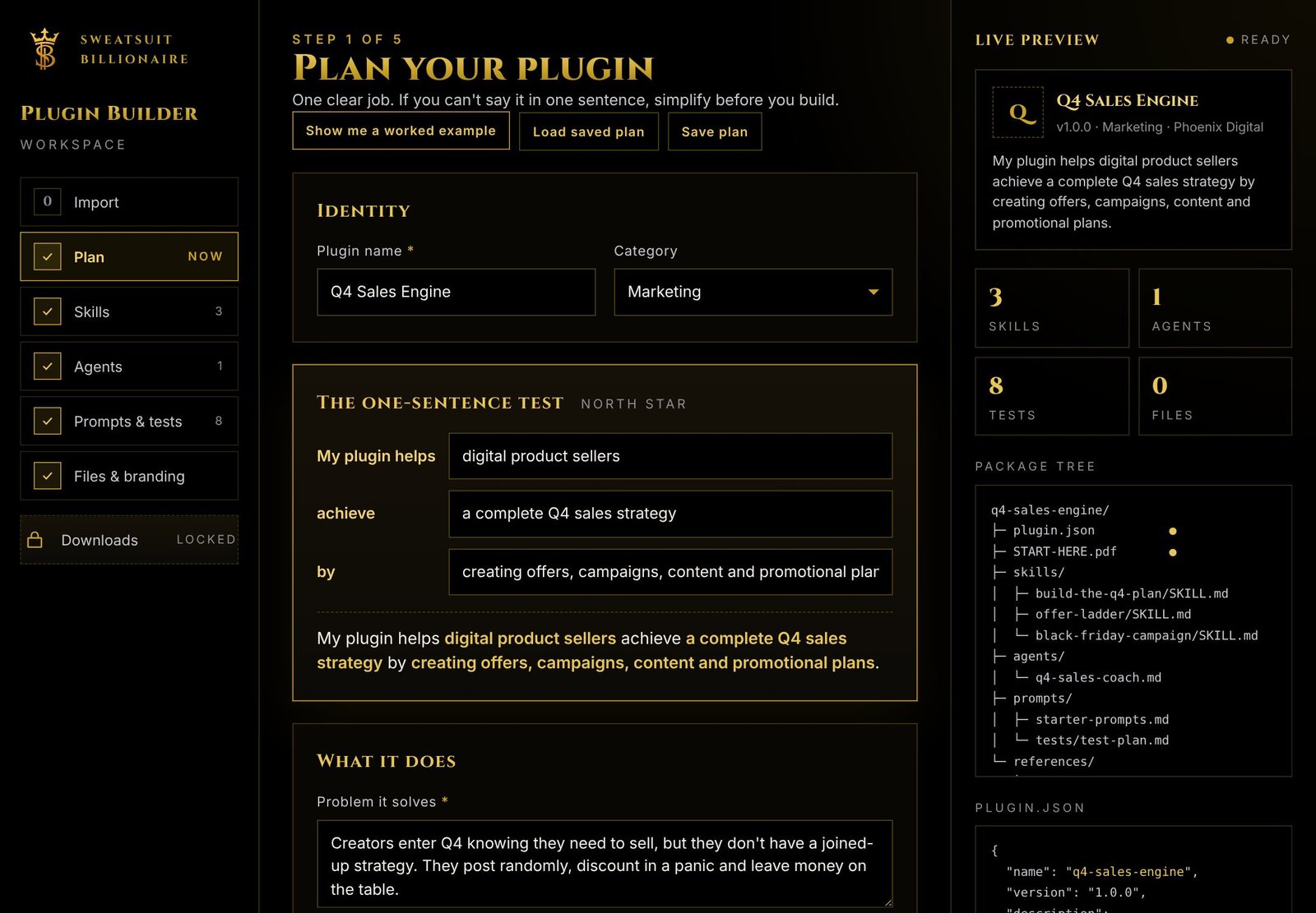 Plugin Builder product interface